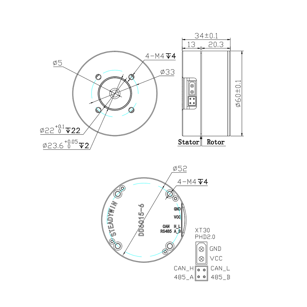 Direct Drive Servo Motor Robotics - Motor Servo de Acionamento Direto DD6015