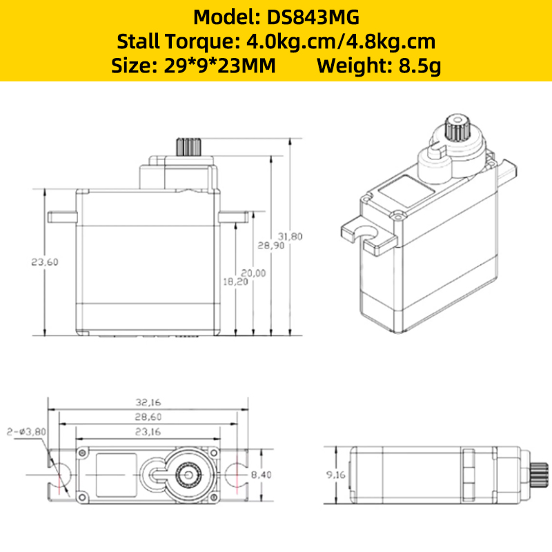 4 pçs corona ds843mg servo dig - Brushless Motor Thrust Test Stand avaliação e preço
